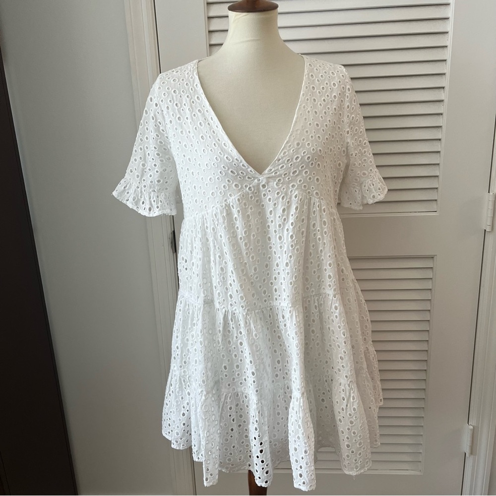 Rosedress White eyelet tiered dress